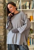 Sander Pull Tie Fine Knit Grey Marl